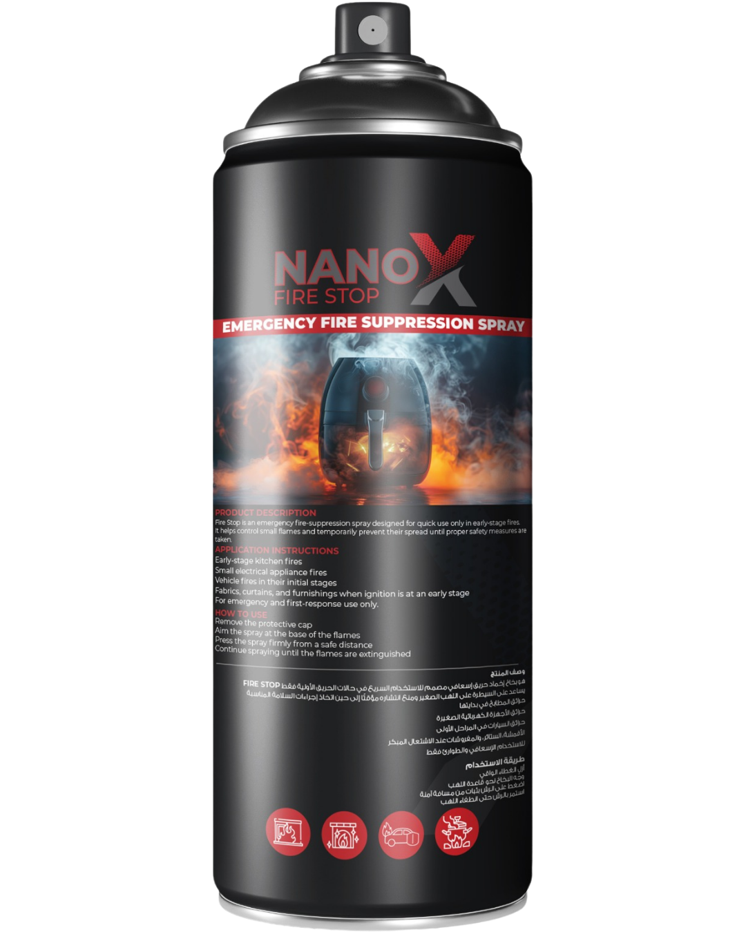Nano X Fire Stop – Emergency Fire Suppression Spray